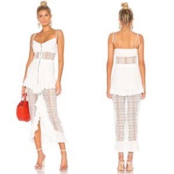 For Love & Lemons Lovebird Lace Midi Dress Sz XL NWT - Picture 1 of 11